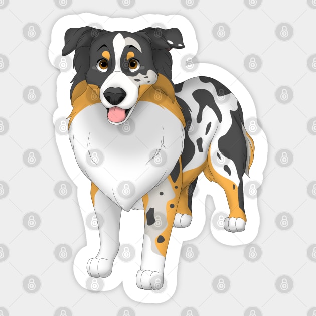 Miniature American Shepherd Dog Brown Eyes Sticker by millersye